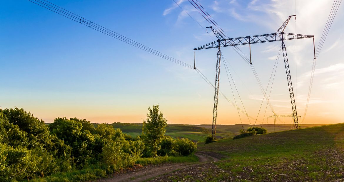 beautiful-wide-panorama-high-voltage-lines-power-pylons-stretching-through-spring-fields-group-green-trees-dawn-sunset-transmission-distribution-electricity-concept